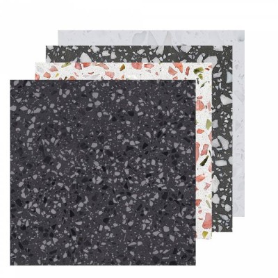 Artificial Stone Organic Black Color Matte Polished Terrazzo Floor Marble Tiles For Decor